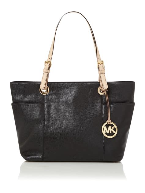 michael kors shopper schwarz gold|michael kors black tote bag.